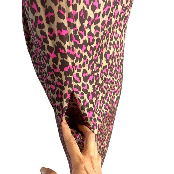 Michael Kors Dress Womens 100% Silk Sz 4 Cheetah Print Pockets Sleeveless Shift - Picture 7 of 9